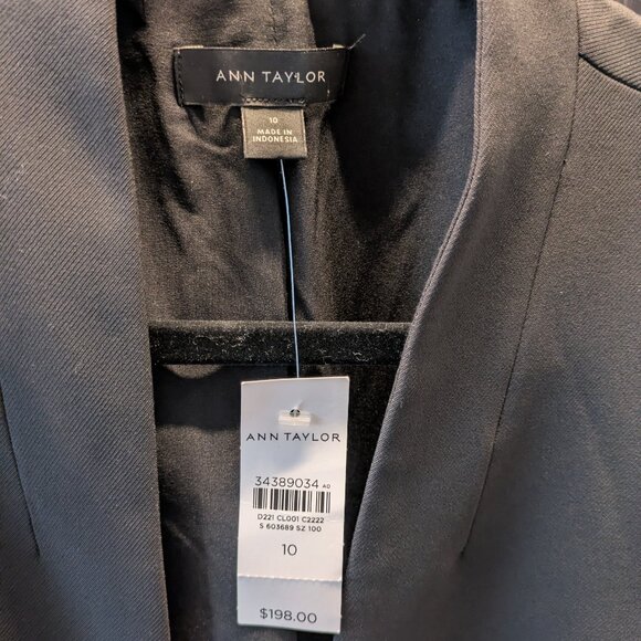 Ann Taylor Blazer The Long Collarless in Fluid Crepe Black Size 10 - Picture 4 of 13